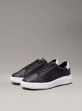 Black Leather Trainers  Men