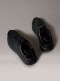 Black Laceup Leather Trainers  Men
