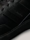Black Laceup Leather Trainers  Men
