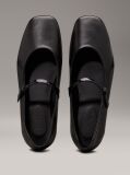 Black Leather Mary Jane Ballerinas  Women