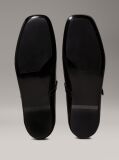 Black Leather Mary Jane Ballerinas  Women