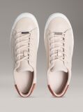 Beige Vulcanised Leather Trainers  Women