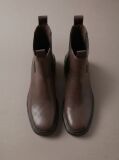 Brown Leather Block Heel Chelsea Boots  Women