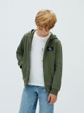 Green Terry Zip Up Hoodie  Boys