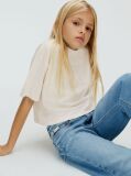 Beige Boxy Logo T-Shirt  Girls