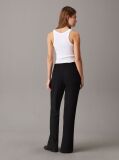 Black Slim Crepe Split Hem Trousers  Women