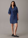 Denim Belted Denim Shirt Dress  Women