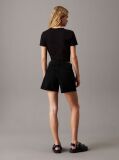 Black Denim Mom Shorts  Women