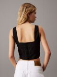 Black Soft Cotton Linen Twill Top  Women