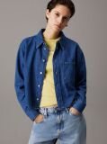 Denim Cropped Denim Dad Shirt  Women