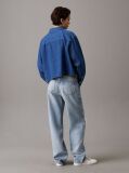 Denim Cropped Denim Dad Shirt  Women