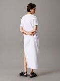 White Ribbed Cotton Maxi T-shirt Dress  Women