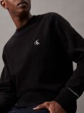 Black Cotton Blend Fleece Sweatshirt  Men