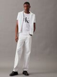 White Monogram Slim T-Shirt  Men