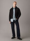 Black Cotton Twill Zip Up Jacket  Men