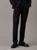 Black Slim Sateen Chino Trousers  Men
