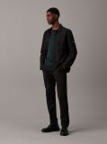 Black Slim Sateen Chino Trousers  Men