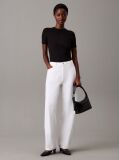 Black Slim Ribbed Modal T-shirt  Women