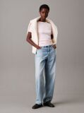 Pink Slim Ribbed Modal T-shirt  Women