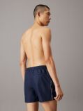Blue Medium Drawstring Swim Shorts - Logo Tape  Men