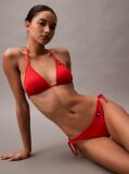 Red Tie Side Bikini Bottoms - CK Monogram  Women