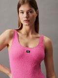 Pink Cut Out Swimsuit - CK Monogram Texture  Women