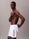White Medium Drawstring Swim Shorts - Intense Power  Men