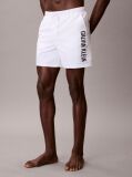 White Medium Drawstring Swim Shorts - Intense Power  Men