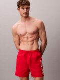 Red Medium Drawstring Swim Shorts - Intense Power  Men