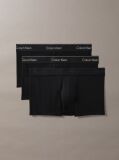 Black 3 Pack Low Rise Trunks - Icon Cotton Stretch  Men