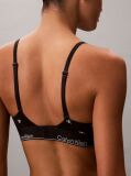 Black Lightly Lined Triangle Bralette - Icon Cotton Modal  Women