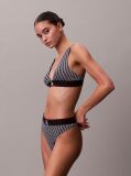 Black Stretch Thong - Graphic Monogram Microfibre  Women