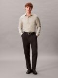 Beige Slim Linen Blend Shirt  Men