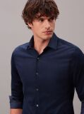 Blue Slim Fit Cutaway Collar Corduroy Shirt  Men
