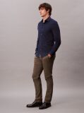 Blue Slim Fit Micro Print Corduroy Shirt  Men