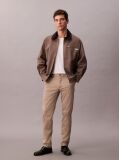 Khaki Slim Cotton Stretch Trousers  Men