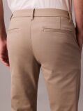 Khaki Slim Cotton Stretch Trousers  Men