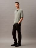 Black Slim Cotton Stretch Trousers  Men