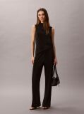 Black Plisse Pull-On Lounge Trousers  Women