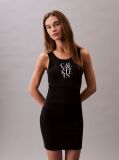 Black Logo Graphic Ribbed Tank Dress  Women