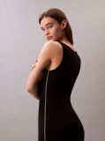 Black Logo Graphic Ribbed Tank Dress  Women