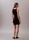Black Logo Graphic Ribbed Tank Dress  Women