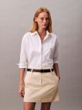 Beige Cotton Stretch Chino Mini Skirt  Women