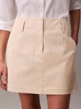 Beige Cotton Stretch Chino Mini Skirt  Women