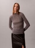 Grey Slim Mock Neck Top  Women
