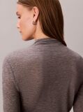 Grey Slim Mock Neck Top  Women