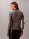Grey Slim Mock Neck Top  Women