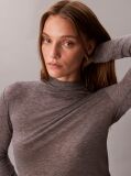 Grey Slim Mock Neck Top  Women