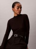 Black Slim Mock Neck Top  Women