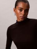 Black Slim Mock Neck Top  Women